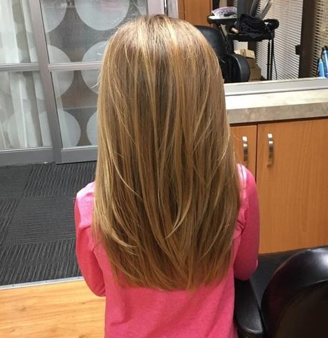 Long Layered Hairstyle For Little Girls Girl Haircuts Long, Haircuts Long Layers, Girls Haircuts With Layers, Kids Girl Haircuts, Cool Haircuts For Girls, Haircuts Long, Braided Updos, Rocker Girl, Cute Haircuts