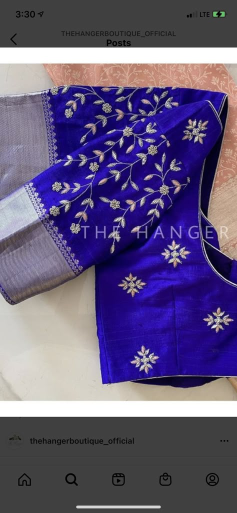 Latest Blouse Maggam Designs, Blue Blouse Computer Work Designs, Peacock Blue Saree Silk Blouses, Blue And Pink Blouse Designs, Blue Aari Blouse Designs, Simple Computer Work Blouse Designs For Pattu, Maggam Work On Blue Blouse, Blue Blouse Work Designs, Simple Blouse Work Designs For Saree