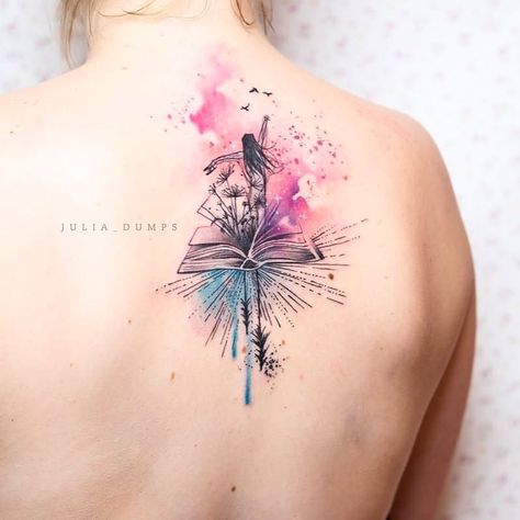 Book Inspired Tattoos, Bookish Tattoos, Literary Tattoos, Tattoos For Lovers, Tatuaje A Color, Book Tattoo, Tat Ideas, Mom Tattoos, Feminine Tattoos