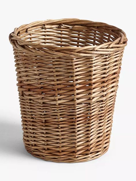 John Lewis & Partners Modern Country Wicker Waste Paper Bin Wicker Bicycle Basket, Paper Bin, Bicycle Basket, Log Baskets, Green Ash, Bike Basket, Woven Baskets, Paper Basket, Waste Paper