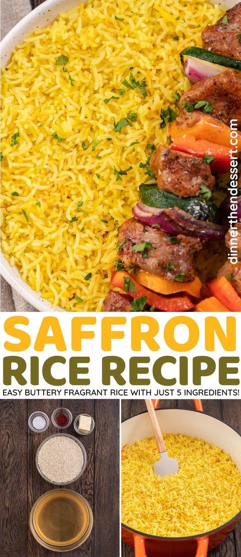 Flavorful Rice, Lemon Chicken Sides Dishes, Yellow Rice Recipe, Best Rice Recipes, Mediterranean Yellow Rice Recipe, Cava Saffron Rice Recipe, Saffron Rice Recipes, Middle Eastern Basmati Rice Recipes, Persian Rice Recipe Basmati