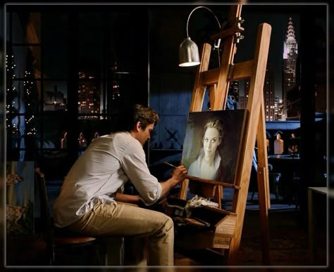 Neal painting Sara ❤ (by oksana kilrain) White Collar Neal, Sara Ellis, Neal Caffery, Painting Clothes, Matt Bomer White Collar, Cat Burglar, Neal Caffrey, Hilarie Burton, Movie Prints