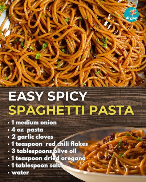 Do you love spicy food? Try this spicy spaghetti pasta recipe! It's easy to make, affordable, and delicious. How To Make Spicy Pasta, Spicy Spaghetti Recipes, Spaghetti Pasta Recipe, Spicy Pasta Recipes, Spicy Spaghetti, Spaghetti Recipes Easy, Mom Breakfast, Spicy Pasta, Chili And Cornbread