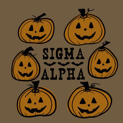 Pumpkin. Sigma alpha. Halloween. Spooky. Sorority Alpha Background, Sorority Canvas, Sigma Alpha, Alpha Sigma Alpha, Canvas Ideas, Halloween Themes, Sorority, Halloween, Canvas