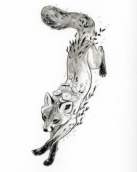 Fox Tattoo Design, Tier Tattoo, Fox Tattoo, White Drawing, Arte Inspo, Fox Art, Animal Sketches, Black And White Drawing, Tattoo Design Drawings