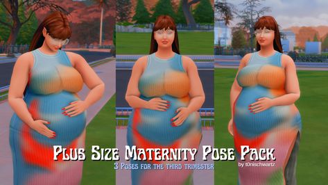 Sims 4 Plus Size, Pregnancy Poses, Plus Size Posing, Plus Size Maternity, Maternity Poses, Third Trimester, The Sims4, Sims 4 Custom Content, Body Mods