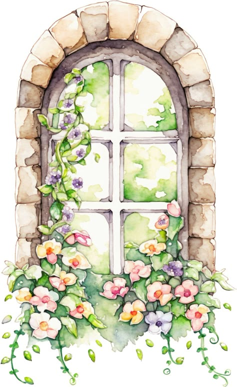 Window Clipart, Cute Flower Drawing, Heart Art Projects, Ear Tattoo Ideas, Ear Tattoos, Window Drawing, Flower Window, World Wide Web, Diy Watercolor Painting