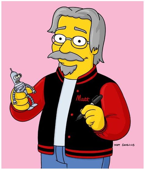 Born on this day: Matt Groening, American cartoonist and creator of The Simpsons (15th February, 1954)    Self-portrait    Limitd.co.uk Life In Hell, Homer Odyssey, Simpsons Quotes, Simpsons Characters, Matt Groening, The Simpson, Homer Simpson, Comedy Series, Futurama