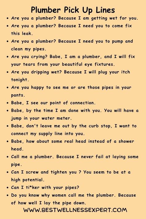 50+ Best Plumber Pick Up Lines Engineer Pick Up Lines, Pickup Lines For Girls To Use On Guys, Engineering Pick Up Lines, Pickup Lines For Girls To Use, Pick Up Line Jokes, Lines For Girls, Word Formation, Pickup Lines, Unusual Words