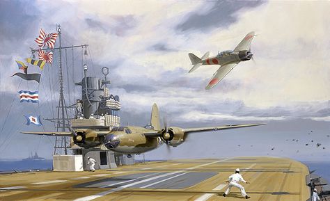 Marauder at Midway by Jack Fellows | por International Historical Research Associates Aviation Art Prints, Wwii Airplane, Aircraft Painting, Military Artwork, Wwii Plane, Airplane Art, Flying Boat, Air Fighter, Aircraft Art