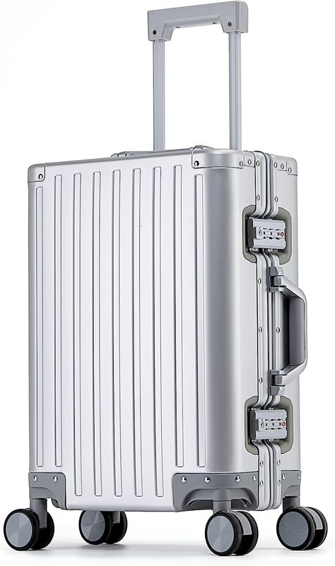 Stylish Silver Cabin Bag Zipperless Luggage, Aluminium Suitcase, Metal Suitcase, Travel Ad, Cabin Bag, Travel Carrier, Luggage Suitcase, Spinner Luggage, Hand Luggage