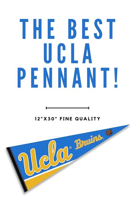 Blue and gold UCLA Bruins pennant. Ucla Party, College Flags, At Home Office, Ucla Bruins, Thing 1 Thing 2, Banners, Screen Printing, Home Office, Party Decorations