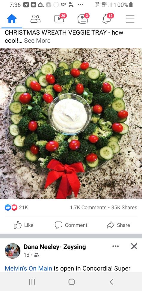 Veggie Wreath, Christmas Veggie, Edible Wreath, Make Ahead Christmas Appetizers, Christmas Veggie Tray, Broccoli And Cauliflower, Vegetable Platter, Best Christmas Recipes, Christmas Apps