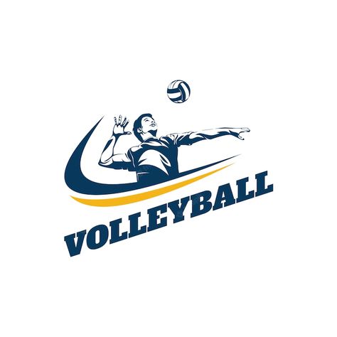 Premium Vector | Volleyball player logo template design vector Volleyball Silhouette, About Volleyball, Volleyball Images, Volleyball Gifs, Volleyball Wallpaper, Logo Club, Volleyball Poses, Volleyball Designs, Mens Volleyball