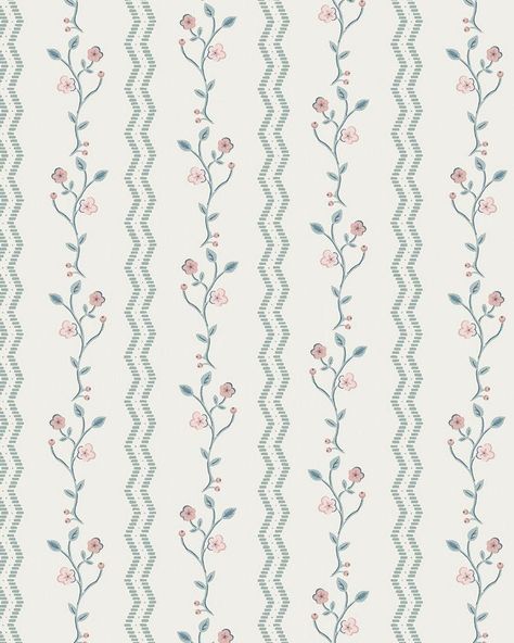 Blencow Stripe Dark Duck Egg Blue Wallpaper Green And Pink Design, Duck Egg Blue Wallpaper, Egg Wallpaper, Blue Stripe Wallpaper, Hallway Inspiration, Flowers Growing, Surface Patterns, Bow Wallpaper, Woven Wallpaper