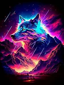 ijbnhd Wolf Diamond Painting Kits for Adults-Animal Diamond Art Kits for Adults, Wolf Gem Art Kits for Adults for Gift Home Wall Decor(12x16in) Fantasy Wolves, Arts And Crafts Home Decor, Art Kits For Adults, Wolf Poster, Diamond Art Kits, Wolf Photography, Wolf Painting, Fantasy Wolf, Wild Animals Pictures