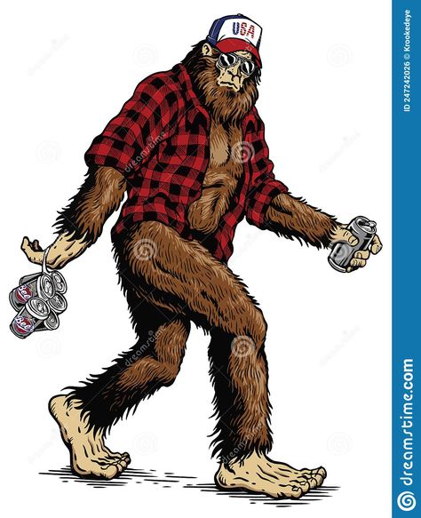 Bigfoot Cartoon, Bigfoot Illustration, Cartoon Drawing, What You Think, Adobe Stock, Sign Up, Walking, Stock Photos, Funny