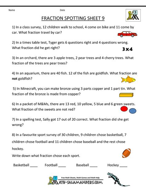 Use fractions in everyday life. Math For Grade 4, Maths Worksheets Grade 3, Third Grade Fractions Worksheets, Fractions Worksheets Grade 4, Waldorf Lessons, Fractions 3rd Grade, Third Grade Fractions, Math Fractions Worksheets, Third Grade Math Worksheets