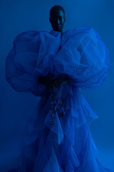 Blue Editorial Photography, Lily Fofana, Blue Editorial, Vogue Portugal, Ad Campaigns, Outfit Design, Avant Garde Fashion, Nautical Fashion, Fashion Photography Editorial