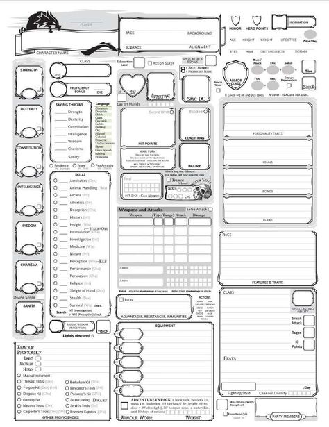 Slight variant on the normal character sheet, free download.    "Fully-Loaded 5E Character Sheet" - Dungeon Masters Guild Dnd Character Chart, Detailed Character Sheet, Character Planning Sheet, Dnd 5e Artificer Character Sheet, Dnd 5e Character Sheet, Dungeons And Dragons Character Sheet, D D Character Sheet, Character Info Sheet, Dnd Character Sheet Template Free