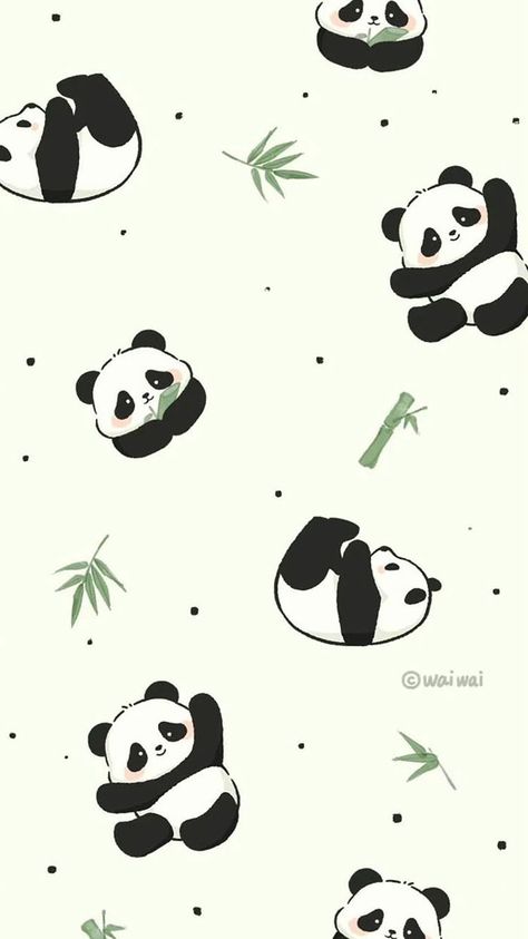 Panda Illustration Design, Panda Bears Wallpaper, Panda Theme, Happy Panda, Bear Panda, Panda Pattern, Theme Background, Holiday Market, Iphone Wallpaper Girly