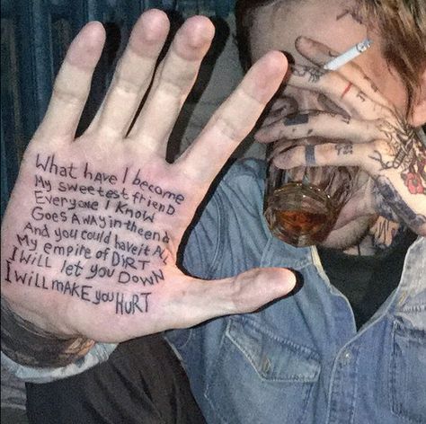 Nine Inch Nails Lyrics, So Much Tattoo, Johnny Cash Tattoo, Instagram Lyrics, Grunge Tattoo, You Dont Love Me, Sharpie Tattoos, Nine Inch, Nine Inch Nails