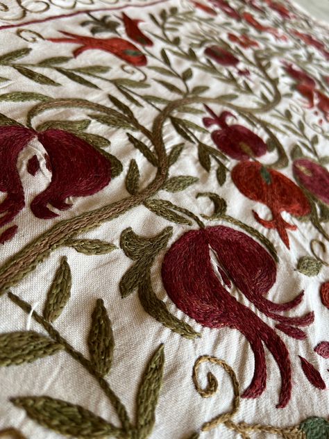 Uzbekistan Embroidery, Uzbek Painting, Suzani Textile, Uzbek Suzani Patterns, Pomegranate Design, Suzani Tapestry, Wild Horses, Tree Of Life, Beautiful Fabric