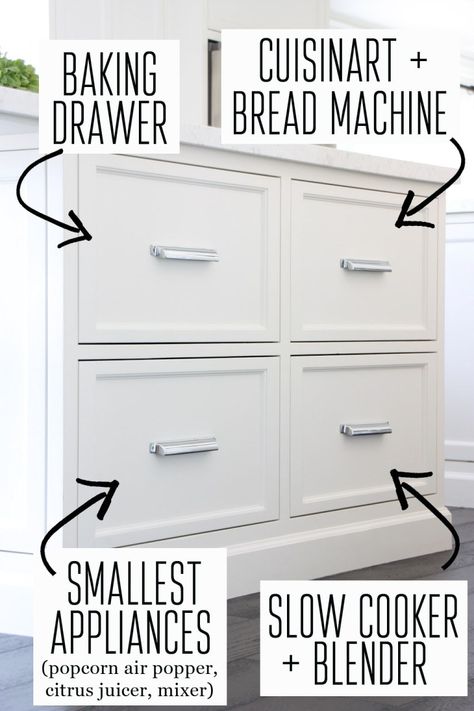 Baking Drawer: How to Make Your Time More Efficient! Baking Drawer, Appliance Storage, Interior Ikea, Kitchen Drawer Organizers, Kitchen Appliance Storage, Appliance Cabinet, Drawer Organization, Kitchen Cabinet Drawers, Appliances Storage