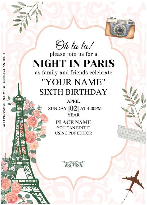 Awesome (Free Editable PDF) Vintage Paris Birthday Party Invitation Templates #free #freeinvitation2019 #birthday #disney #invitations #invitationtemplates Paris Party Invitations, Paris Invitations Template, Paris Theme Invitations, Paris Birthday Invitations, Paris Birthday Party, Paris Invitations, Make Birthday Invitations, Paris Themed Birthday Party, Holding A Baby