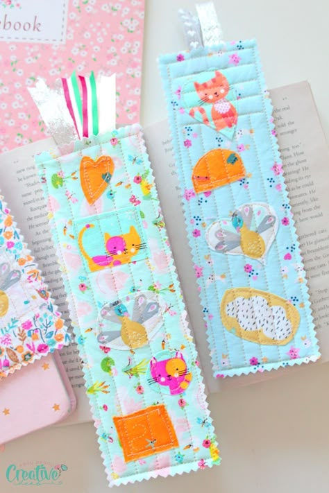 These DIY fabric bookmarks are a great sewing project for a beginner and can also make thoughtful gifts for loved ones. So, unleash your creativity and let your imagination soar as you stitch your way to style. Quilted Bookmarks Ideas, Sewing For Book Lovers, Mum Christmas Present Ideas, Sew Bookmark, Felt Bookmarks Diy, Fabric Bookmarks Diy, Sew Bookmarks, Old School Crafts, Sewing Bookmarks