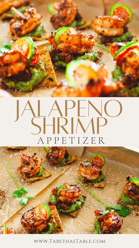 Spicy Shrimp Appetizers, Show Stopper Appetizers, Shrimp Appetizers For Party, Jalapeno Shrimp, Cold Apps, Zodiac Food, Shrimp Bites, Catering Appetizers, 7 Course Meal