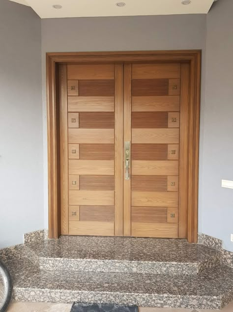 Balcony Double Door Design, Main Double Door Design Wood, Main Double Door Design, Double Door Design Wood, Main Double Door, Wooden Double Front Doors, Storage Furniture Design, Horses Painting, Balcony Door