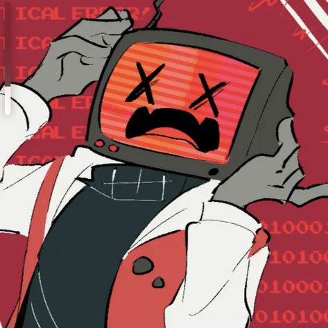 Object Head Pfp, Tv Head Fanart, Computer Head Oc, Tv Head Drawing, Robot Pfp, Tv Head Art, Weirdcore Character, Tv Head Oc, Computer Head