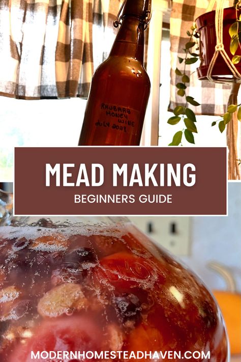 Starting to make mead is easier than you might think! With just a few simple ingredients and some patience, you can craft your own delicious honey wine at home. While the fermentation process takes time, the actual hands-on effort is minimal. Experiment with different types of flavor additions like fruits or spices to customize your mead to your taste preferences. Before you know it, you'll be enjoying your homemade mead and impressing your friends with your newfound brewing skills. #mead Make Mead, Making Mead, Honey Mead, How To Make Mead, Mead Recipe, Wine At Home, Mead Wine, Fermented Honey, Honey Wine