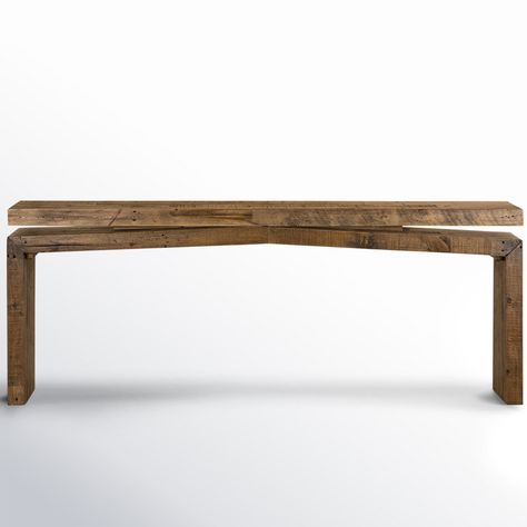 Birch Lane™ Henn Solid Wood Console Table & Reviews | Wayfair Amber Lewis Console Table, Maple Console Table, Console Table Seating, Sofa Bar Table Behind Couch, Cabin Foyer, Wood Console Table Entryway, Console Table Behind Sofa, Long Entryway Table, Natural Wood Console Table