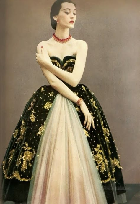 Diane on Whidbey Island: My Top 10 Christian Dior Favorites From 1950 Christian Dior Vintage 1950s Evening Gowns, Dior 1950s Evening Gowns, Dior Vintage Dress, Christian Dior Dress, Dior Gown, Vintage Fashion 1950s, Beautiful Evening Dresses, Dior Dress, Christian Dior Haute Couture