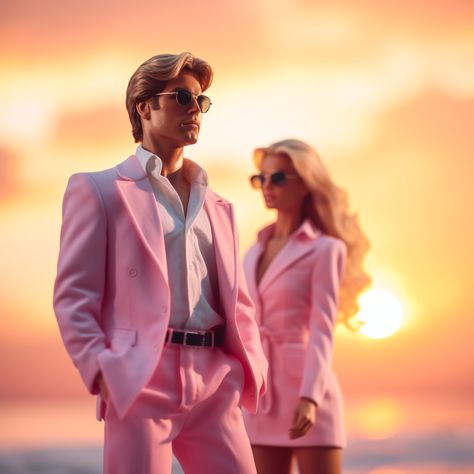 Barbie and Ken. Pink shades. Barbie aesthetic Ken Pink Outfit, Barbie And Ken Outfit Ideas, Ken Outfit Halloween, Ken Costume, Barbie And Ken Costume, Ken And Barbie, Wedding Barbie, Barbie Series, 2023 Barbie