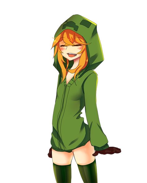 minecraft mob: creeper (happy) by patrickwright15 Creeper Hoodie, Creeper Minecraft, Minecraft Mod, Minecraft Anime, The Creeper, Minecraft Mobs, Minecraft Art, Minecraft Mods, Minecraft Skin