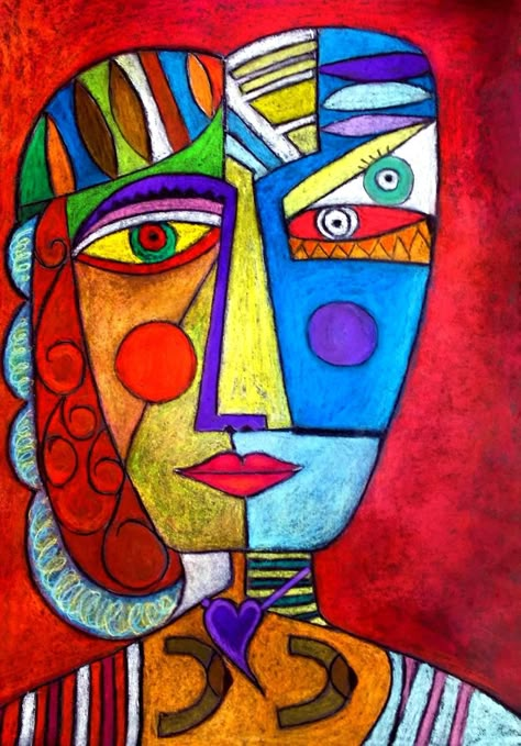 Kubizm Pablo Picasso, Cubism Art Portraits, Piccaso Art Faces, Cubist Portraits Ideas, Cubist Self Portrait, Pablo Picasso Artwork, Cubist Portraits, Picasso Artwork, Cubist Art