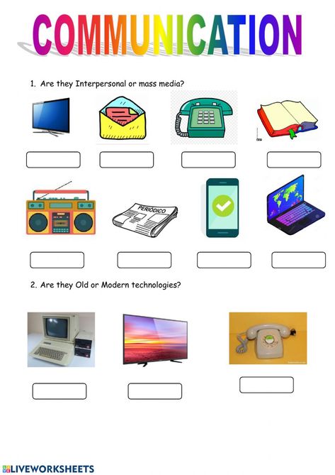 Communication Worksheets, Social Media Worksheet, Blends Worksheets, Means Of Communication, Interpersonal Communication, Media Communication, Social Studies Worksheets, Addition Worksheets, Interpersonal Skills