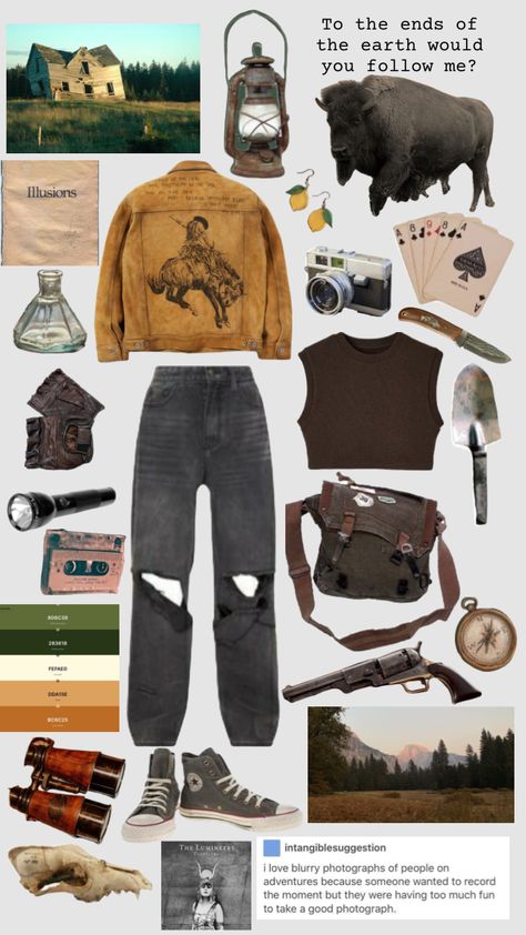 Adventure Aesthetic Outfit Male, Adventurous Aesthetic Outfit, Vintage Adventurer Aesthetic, Mens Outfit Collage, Adventure Core Outfits Men, Adventure Core Aesthetic Outfits, Adventure Outfit Exploring, Park Ranger Aesthetic Outfit, Adventurecore Outfit Men