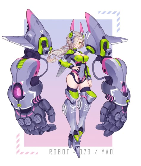 ArtStation - ROBOT Girl - 079 , Lu Yao Arte Robot, Arte Cyberpunk, Japon Illustration, Cyberpunk Character, Robot Design, Robot Art, Robots Concept, Ex Machina, Robot Concept Art