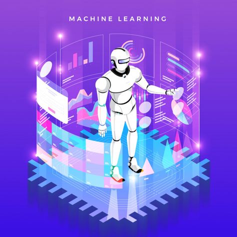 Machine learning technology Premium Vector Technology Illustration Graphic Design, Machine Learning Illustration, Yellow Business Card, Circle Infographic, Technology Posters, Wallpaper Notebook, Illustrator Design Tutorial, Illustrator Design, Learning Technology