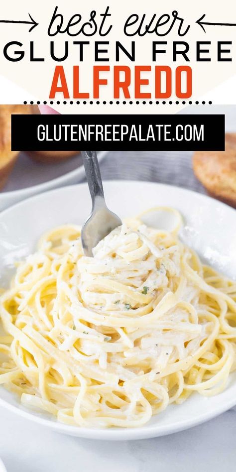 You'll be amazed at how easy it is to make a deliciously rich, homemade, gluten free alfredo sauce from scratch with fresh Parmesan cheese and rich cream and butter. Four Cheese Alfredo Sauce, Gluten Free Alfredo Sauce Easy, Gluten Free Alfredo Recipes, Gluten Free Alfredo Pasta, Gf Alfredo Sauce Recipe, Pasta Dishes Gluten Free, Gf Alfredo Sauce, Gluten Free Cream Sauce, Gluten Free Sauces For Pasta