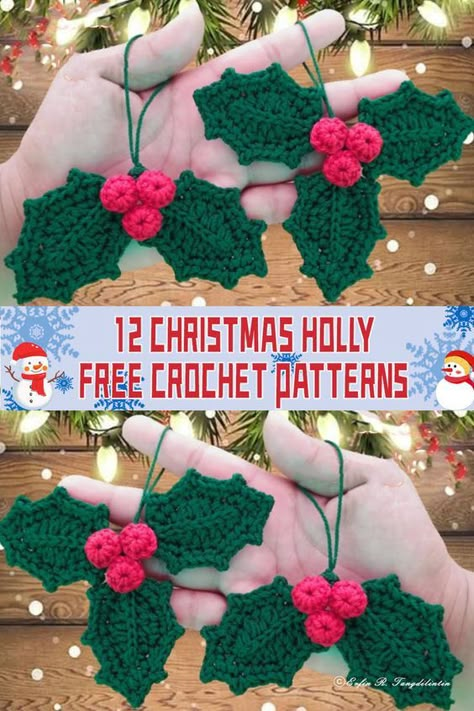 Check out these amazing free Christmas Holly Crochet Patterns! Get festive and start crafting today. #ChristmasCrafts #CrochetPatterns Yule Crochet Patterns Free, Yule Crochet Patterns, Yule Crochet, Holly Crochet, Crochet Christmas Garland, Xmas Crochet, Holiday Crochet Patterns, Crochet Christmas Ornaments Free, Crochet Ornament Patterns