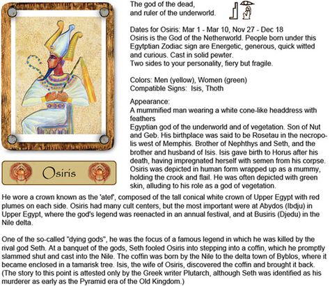 Osiris Osiris Zodiac, Underworld, Ruler, Matter, It Cast, 10 Things, Quick Saves