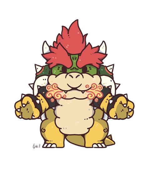 Bowser Art Super Mario, Bowser Tattoo Ideas, Human Bowser Fanart, Bowser X Peach Fan Art, Bowser Tattoo, Bowser X Peach, Bowser Drawing, Bowser Art, Bowser Fanart