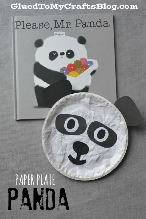 Paper Plate Panda {Kid Craft} Paper Plate Panda, Please Mr Panda, Book Themed Crafts, Storybook Crafts, Paper Plate Art, Panda Craft, Storytime Crafts, Kid Craft, Paper Plate Crafts