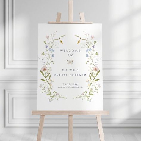 $46.25 | Pastel Wildflower Whimsical Bridal Shower Welcome - colorful flowers, pastel wildflowers, soft colors, elegant modern floral, greenery, blue pink yellow, wildflower bridal shower, boho, whimsical floral bridal shower, bridal shower welcome sign Wildflower Bridal Shower, Bridal Shower Welcome Sign, Wedding Posters, Shower Welcome Sign, Wedding Prints, Wildflower Wedding, Floral Bridal Shower, Wedding Welcome Signs, Pastel Floral