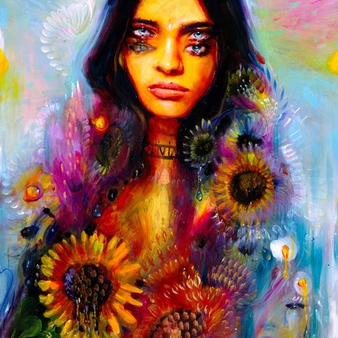 Charmaine Olivia Art, Olivia Art, Charmaine Olivia, Amazing Paintings, Futuristic Art, Hippie Art, Honeydew, Ink Art, Life Art